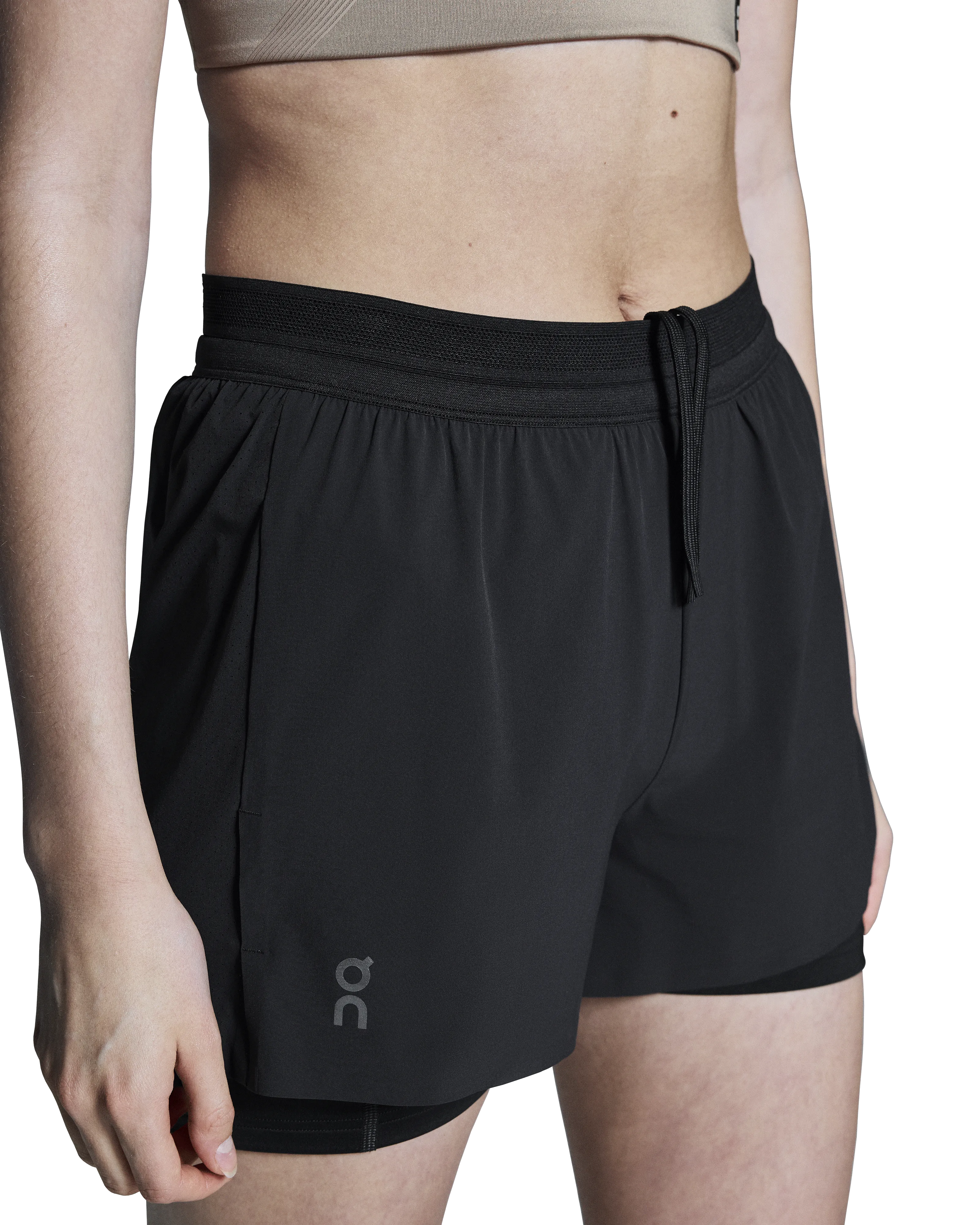 Planet Glow Women's 3 Inch Performance 2 in 1 Shorts Black