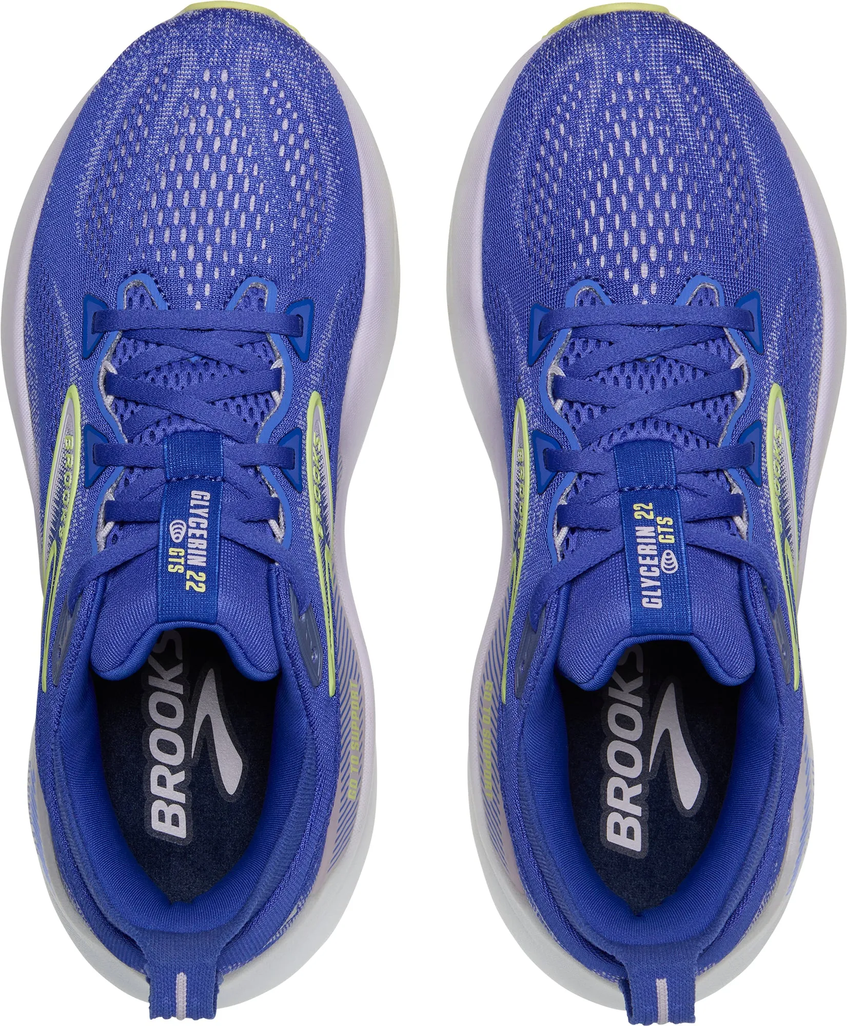 Pressure Distribution Sole Brooks Glycerin GTS 22 Womens Running Shoes - Blue