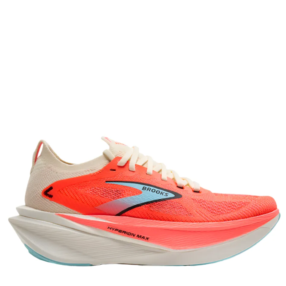 warm - weather running wear Brooks Women's Hyperion Max 3 Running Shoes in Coconut/Fiery Coral/Atomizer AW25