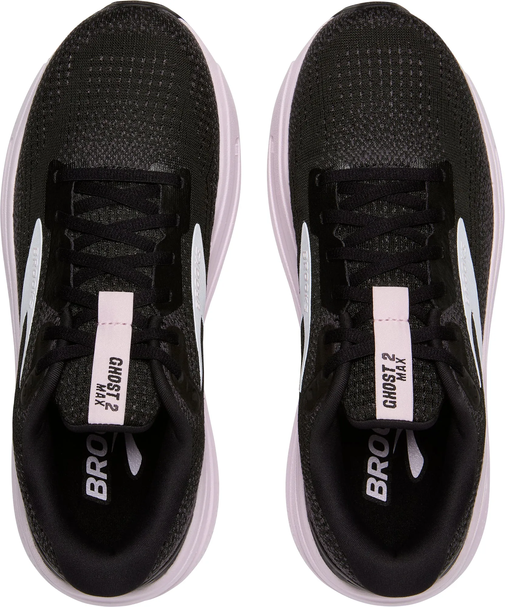 Brooks Ghost Max 2 Womens Running Shoes - Black soccer player shoes Abrasion Resistant Reinforcement