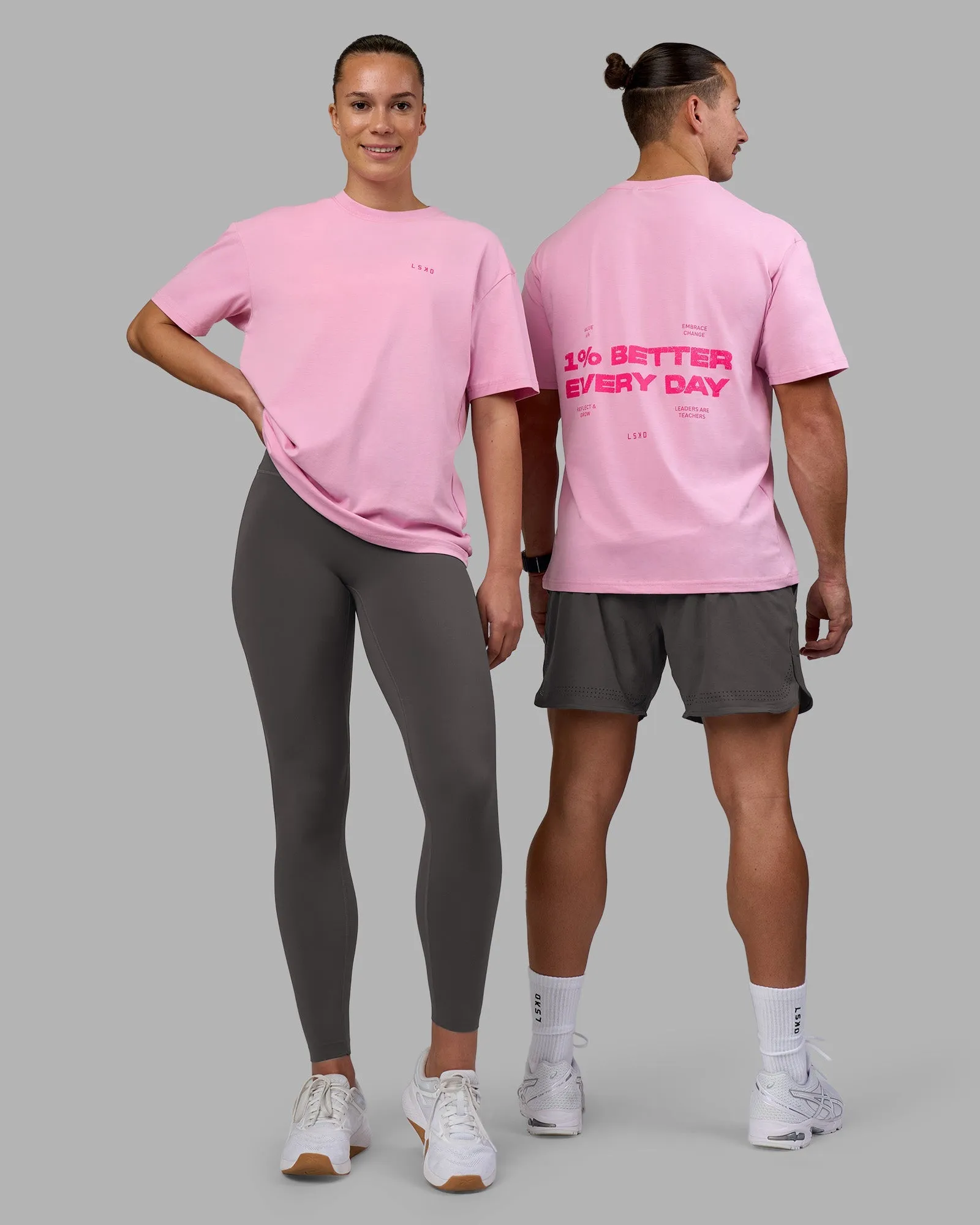 1% Better Value Series FLXCotton Tee Oversize - Bubblegum-Ultra Pink UV protected Cozy Vibe Wear