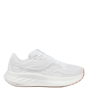 Saucony Women's Ride 18 Running Shoes in White/Gum - Online Exculsive fluorescent - design shoes