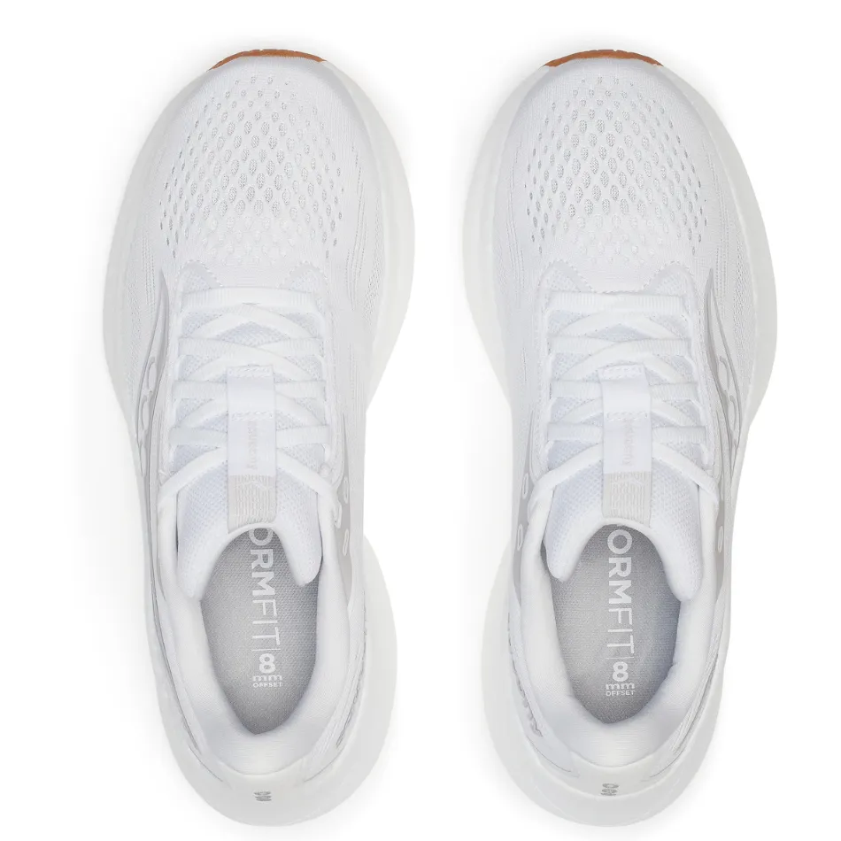 running in well - maintained tracks shoes reliability - brand shoes Saucony Women's Ride 18 Running Shoes in White/Gum - Online Exculsive