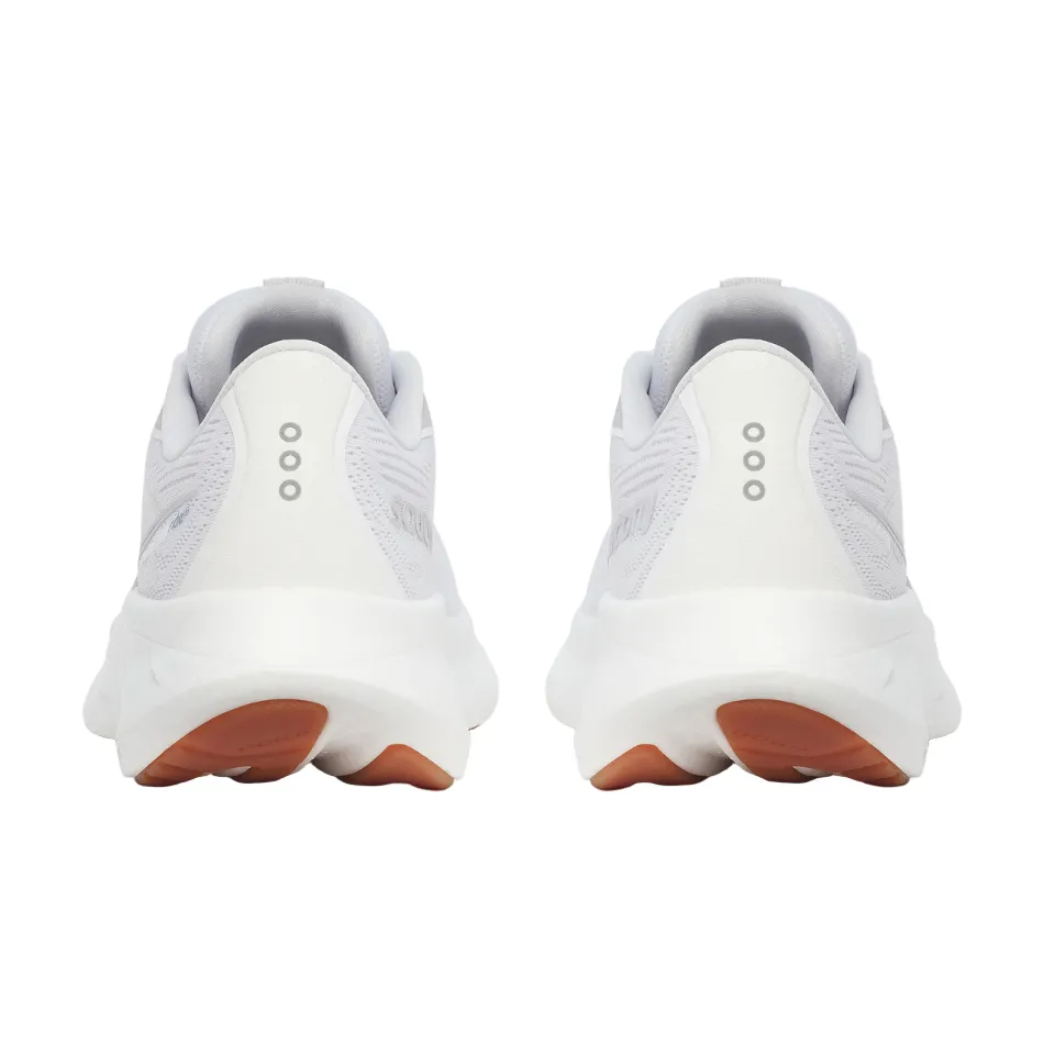 Hygroscopic Lining Saucony Women's Ride 18 Running Shoes in White/Gum - Online Exculsive