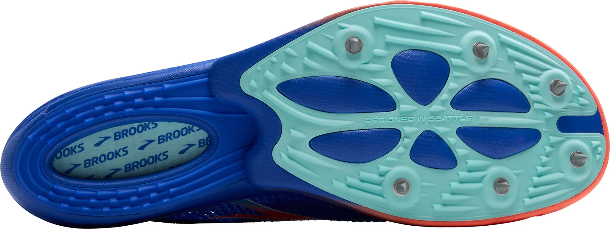 TPU shank Brooks Hyperion Elite MD Running Spikes - Blue