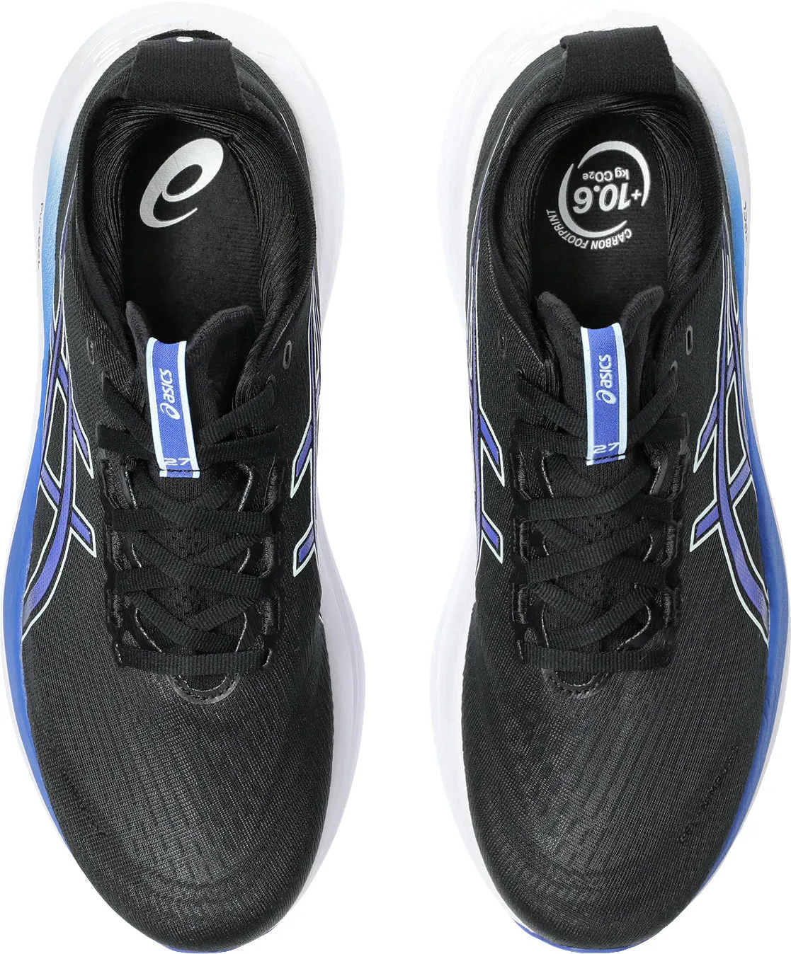 Stacked Cushioning Asics Gel Nimbus 27 Mens Running Shoes - Black