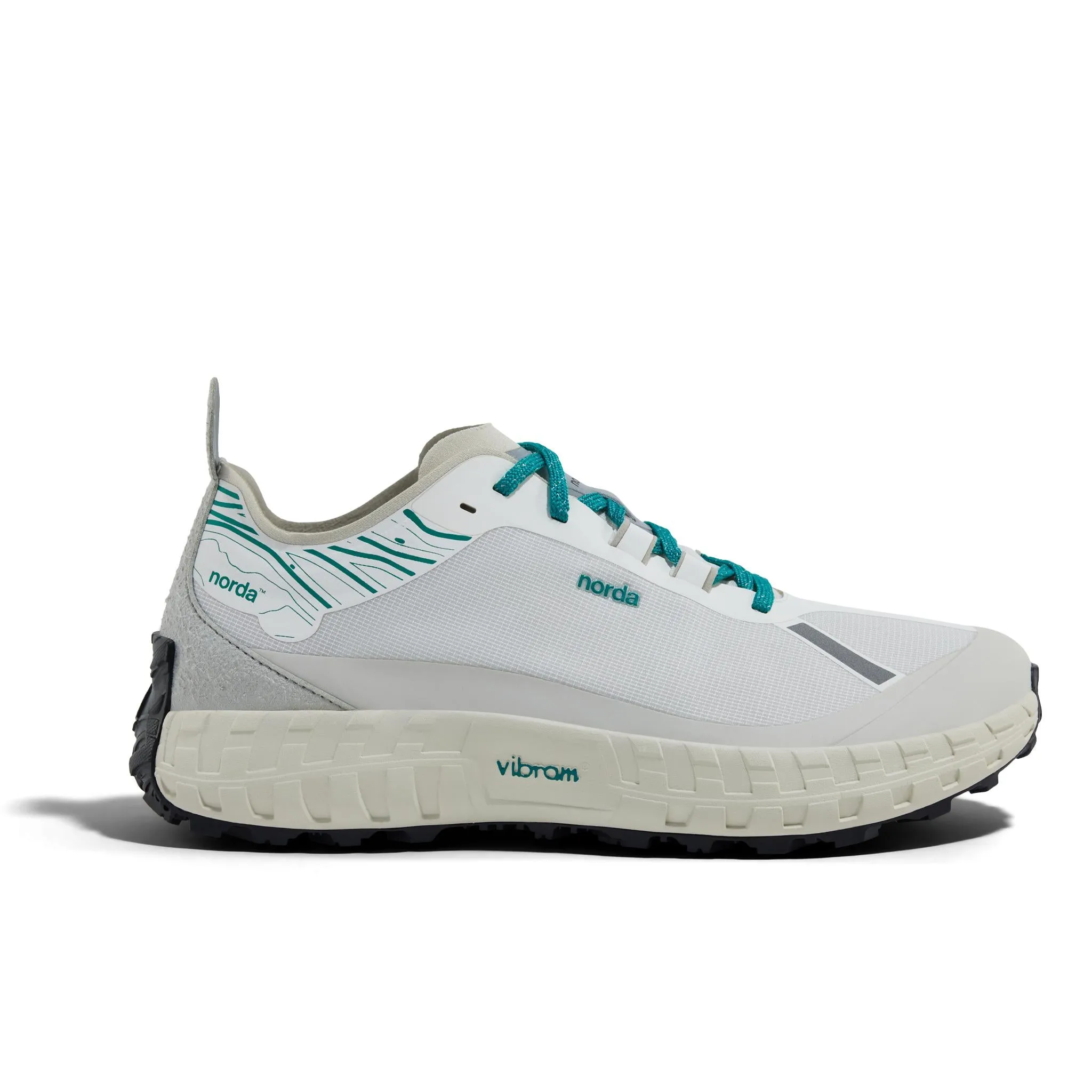 Odor control Norda 001 Trail Running Shoe (Retro White/Forest)