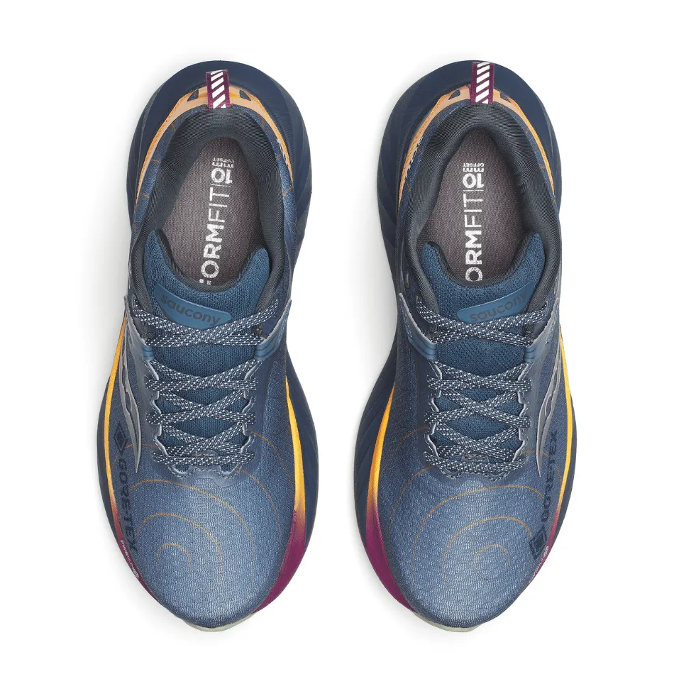 Comfortable Collar Padding secure fastening shoes Saucony Women's Triumph 22 GTX in Mirage/Navy