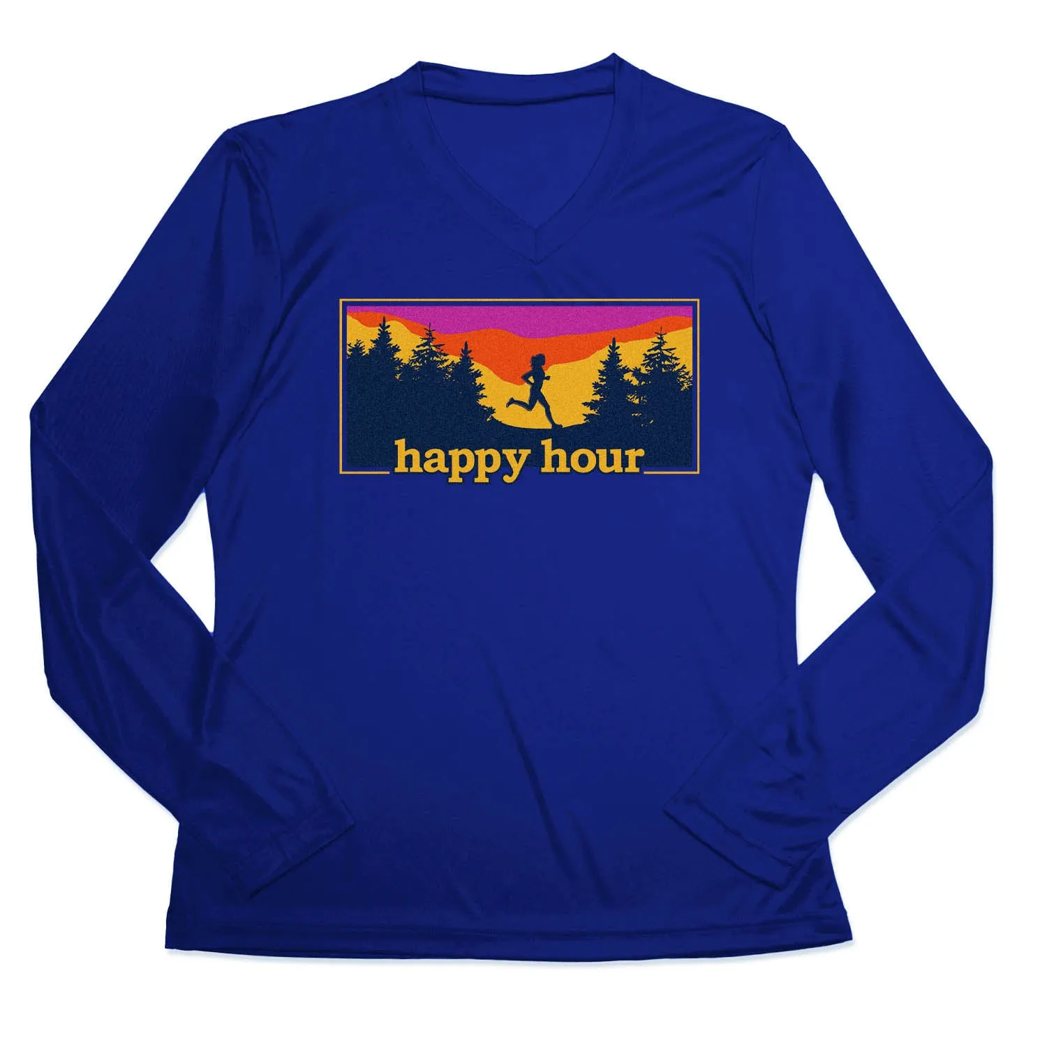 Women's Long Sleeve Tech Tee - Happy Hour Cozy Fit Design