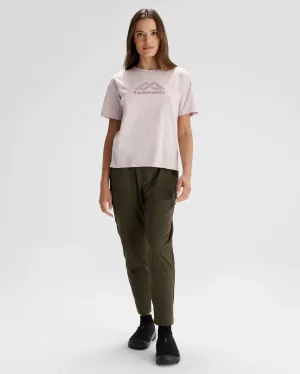 Travel Light Non Iron Finish Women's Kathmandu Logo x Simon Beck Organic Cotton T-shirt - Dove