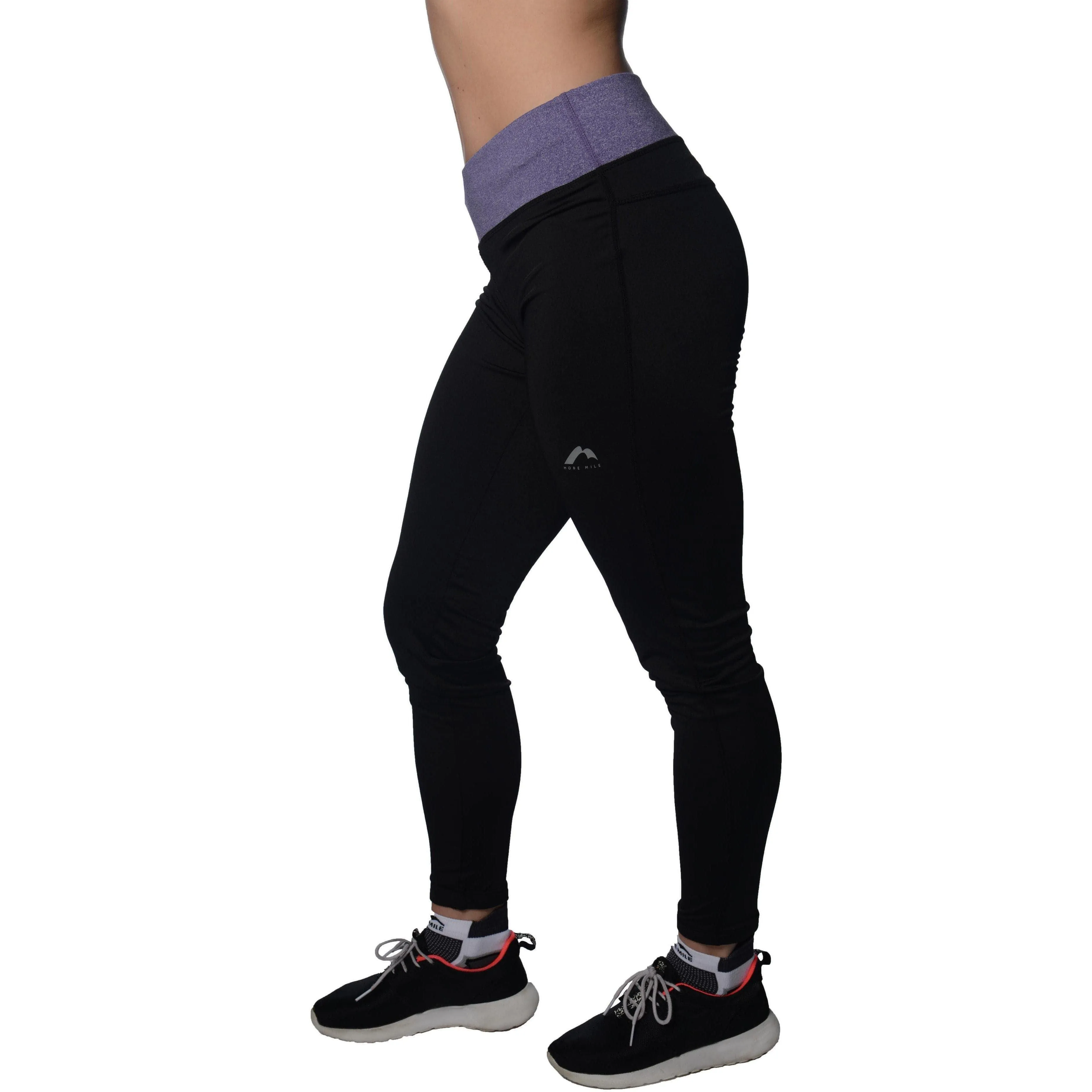 Fitness Design Relaxed Comfort Fit More Mile Marl Womens Training Tights - Black