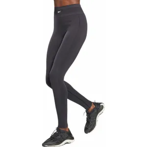 High Waisted Support Solid Color Reebok United By Fitness MYOKNIT Womens Long Training Tights - Black