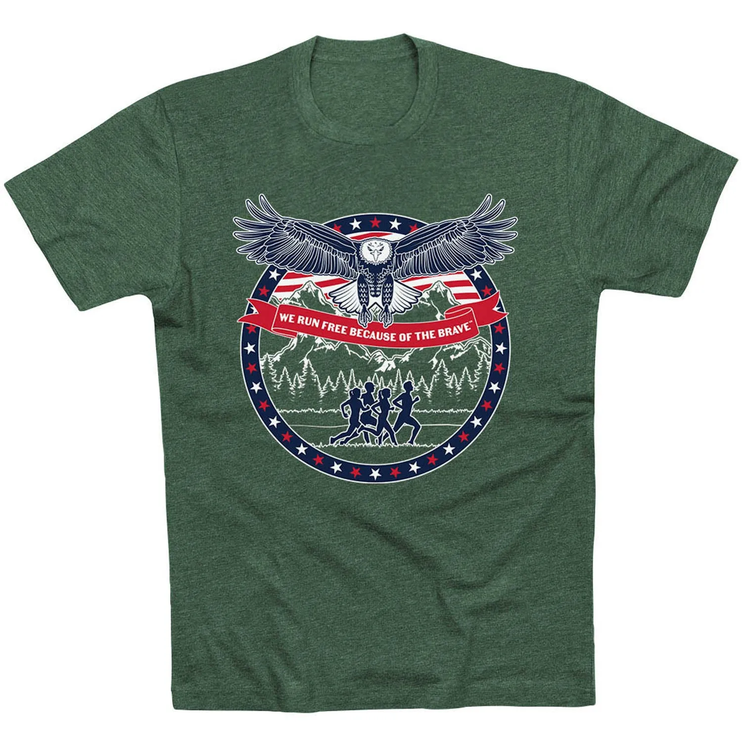 Running Short Sleeve T-Shirt - We Run Free Because Of The Brave Plus size confidence