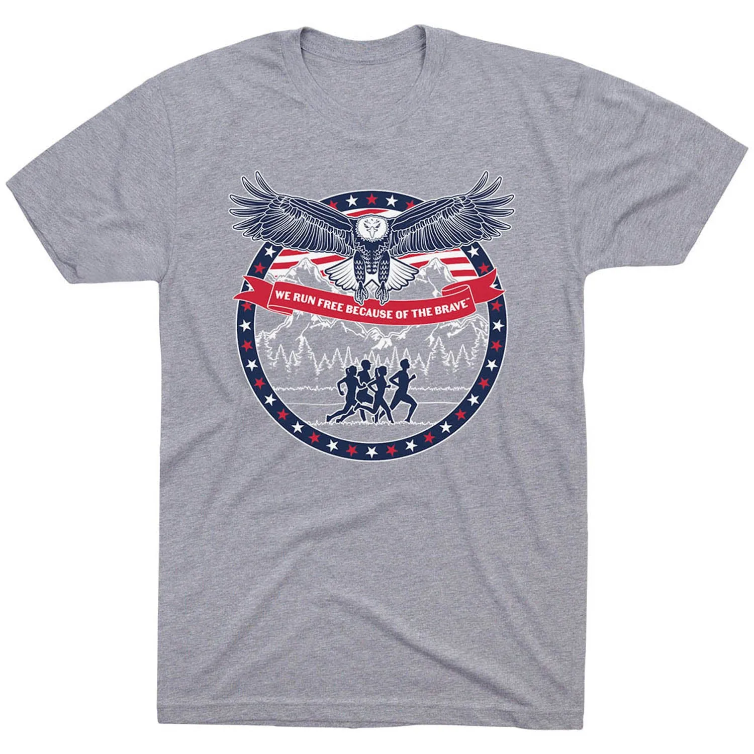 Running Short Sleeve T-Shirt - We Run Free Because Of The Brave BreathableMaterial