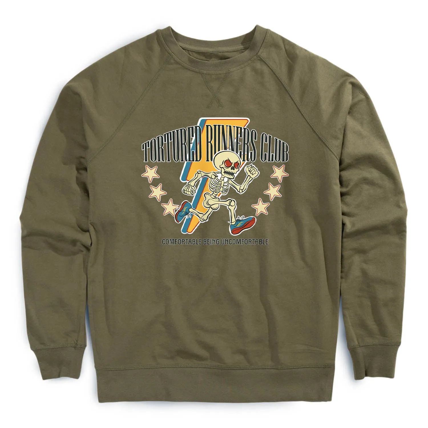 Running Raglan Crew Neck Sweatshirt - The Tortured Runners Club Timeless Cardigan