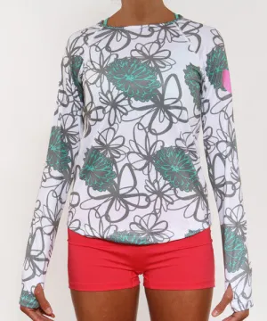 Street Smart Look Soft Touch Fabric Caribbean Mums Long Sleeve Performance Top