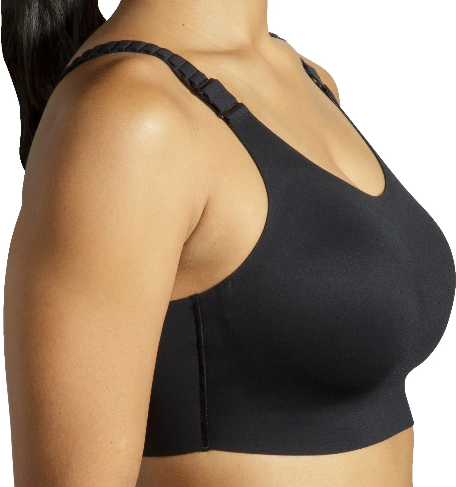 Brooks Scoopback 2.0 Womens Sports Bra - Black Removable straps Secure Fabric