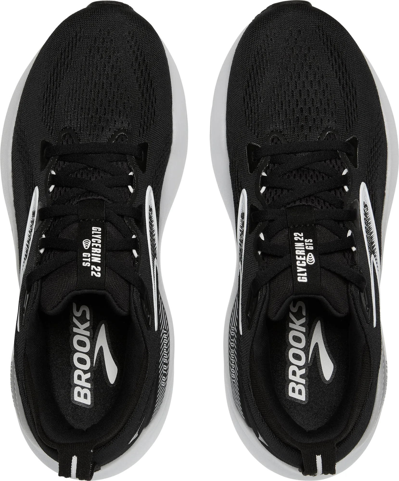 Brooks Glycerin GTS 22 Womens Running Shoes - Black non - competitive sun - design shoes