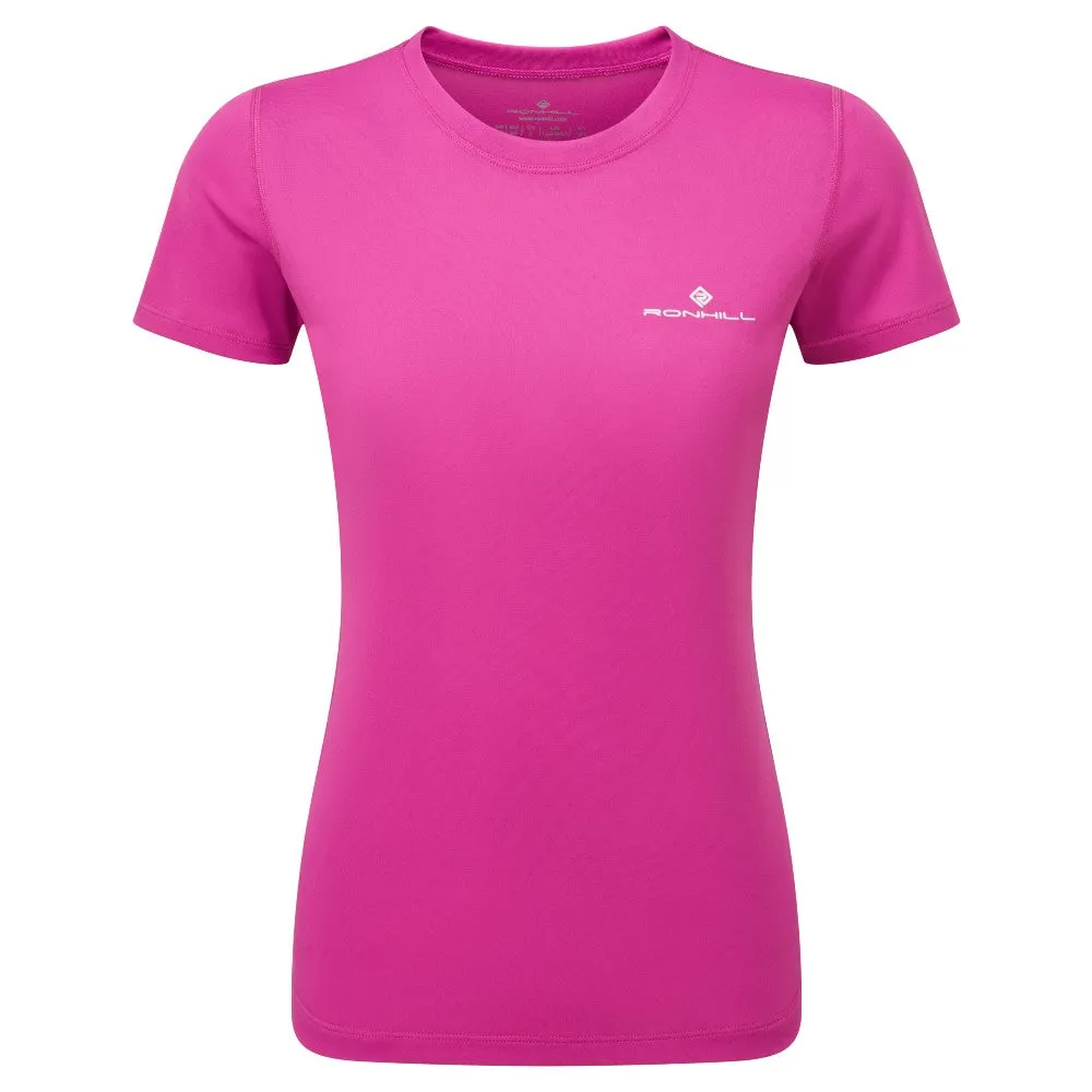 Ronhill Core Short Sleeve Tee (Womens) - Razzmataz/Bright White Chic And Comfortable