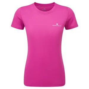 Ronhill Core Short Sleeve Tee (Womens) - Razzmataz/Bright White Durable Color Retention
