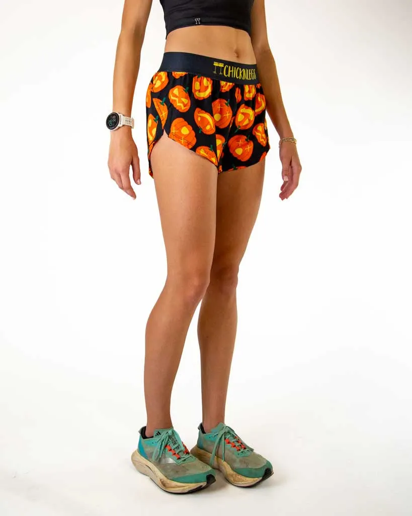 Women's Pumpkins 1.5" Split Shorts Reinforced Stress Points romper