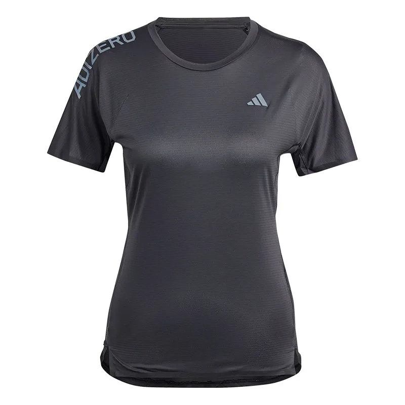 Outdoor Smart adidas Adizero Women's Running Short Sleeve Tee - Black/Grey Six