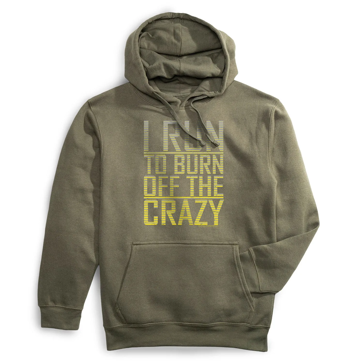 Outdoor Apparel ReflectiveTrimDetails Statement Fleece Hoodie -  I Run To Burn Off The Crazy