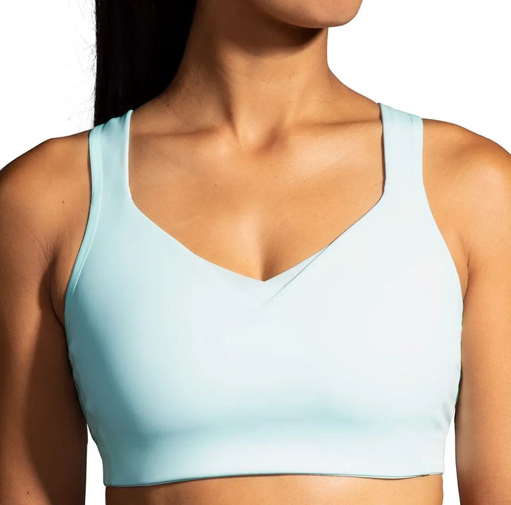 Brooks Drive Convertible Run Womens Sports Bra - Blue Sports bra alternative Triple stitching