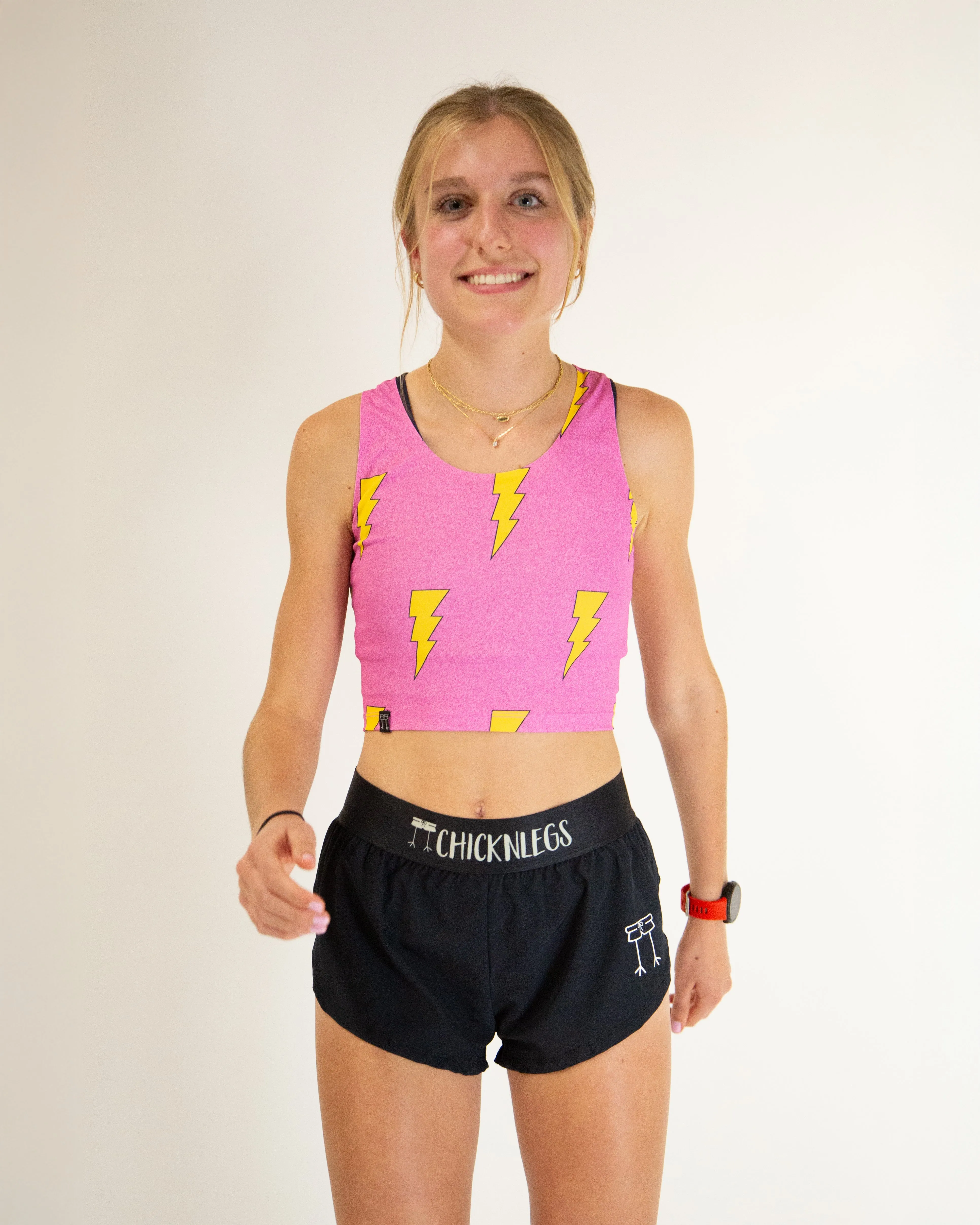 Pink Bolts PWR Crop Top Ultra Lightweight Build Multi Use