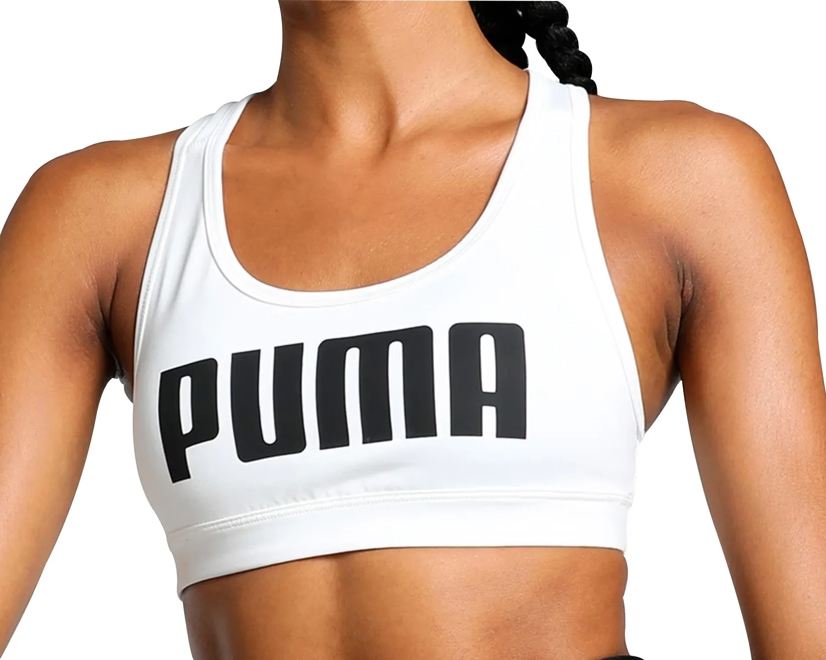 Puma 4KEEPS Womens Running Sports Bra - White Comfortable Wear Postpartum