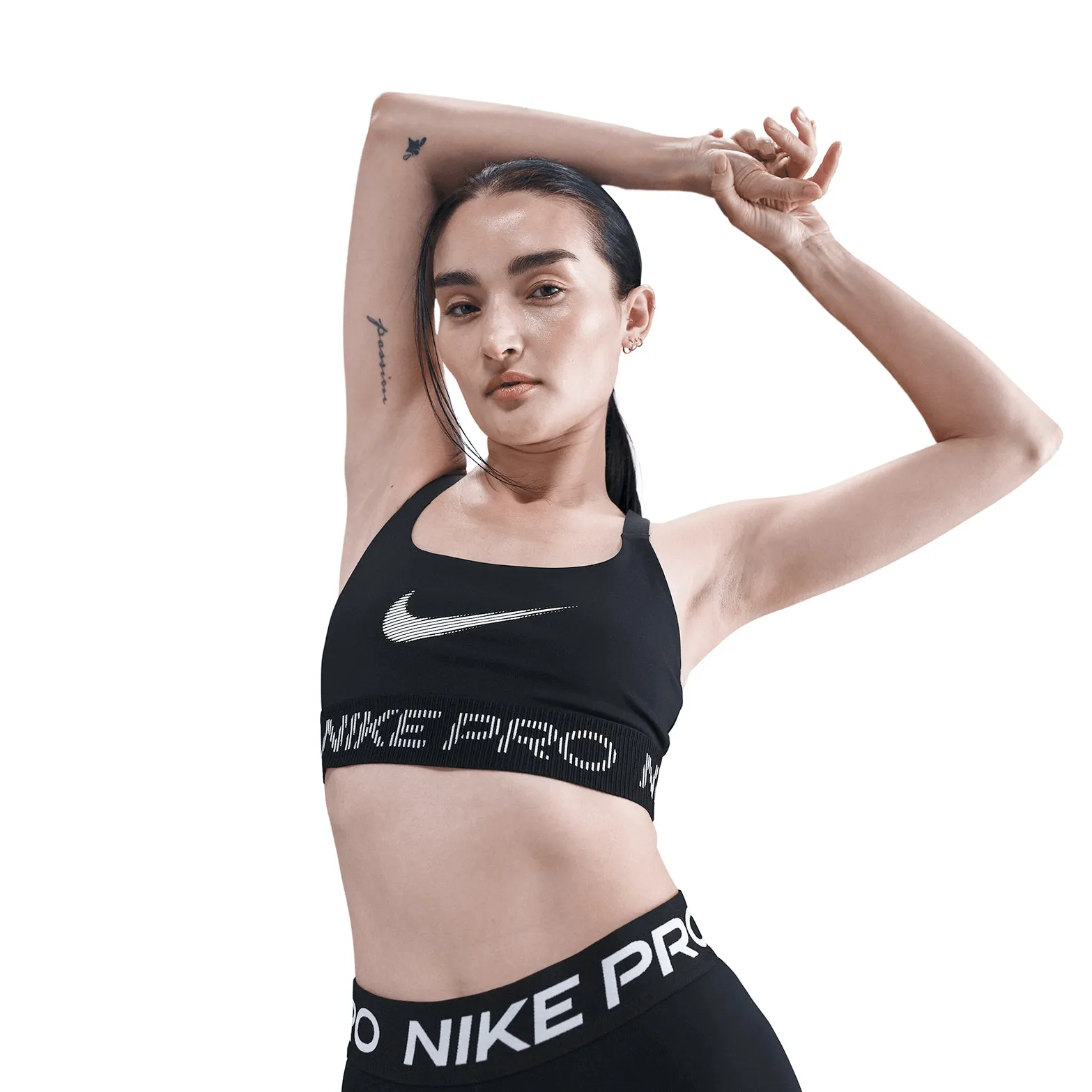 Women's Light-Support Sports Bra Black / White Lightweight Underwear Arch support