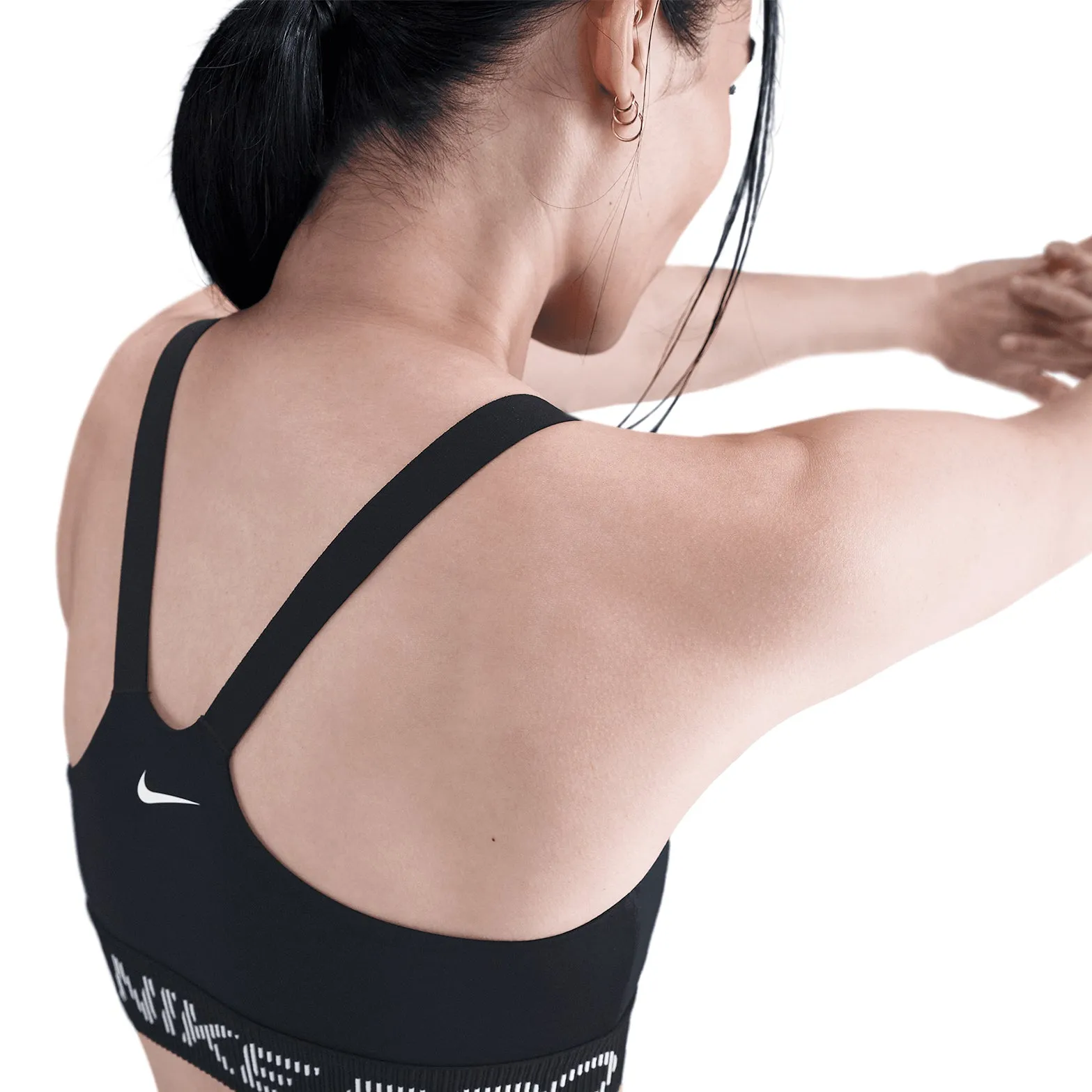 Women's Light-Support Sports Bra Black / White teenagers'