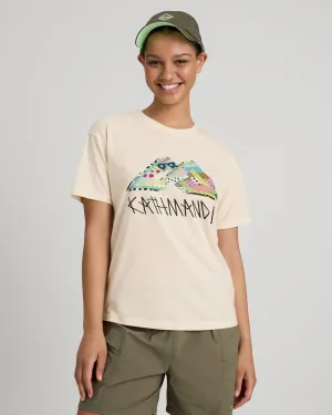 Jason Woodside Kathmandu Logo Women's T-shirt - Natural Comfortable All Day Wear Sophisticated Casual