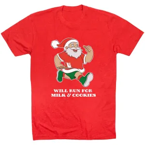 Running Short Sleeve T-Shirt - Will Run for Milk and Cookies mix and match