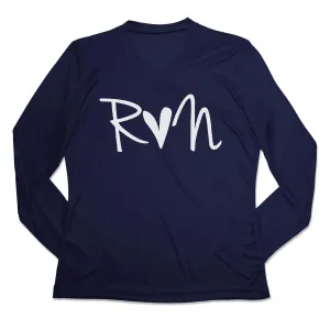 Women's Long Sleeve Tech Tee - Run Heart Easy Look