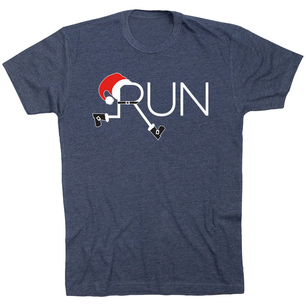Running Short Sleeve T-Shirt - Let's Run For Christmas High Quality Printing