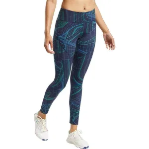 City Walk Pro Athlete Easy Fit Reebok Lux Perform Mid Rise Womens Long Training Tights - Navy