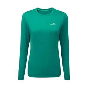 Anti-pilling Relaxed Everyday Wear Ronhill Tech Long Sleeve Women's Running Tee - Vine/Fluo Yellow
