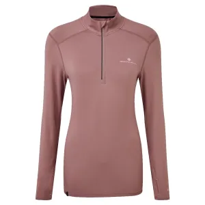 Stylish Look Ronhill Tech Thermal Halfzip Long Sleeve Women's Running Top - Mauve/Powder Pink