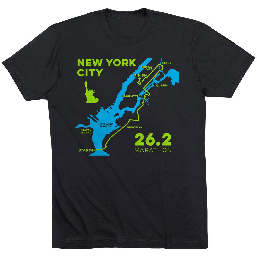 Garment Dyed Technique Cozy Touch Running Short Sleeve T-Shirt - New York City Route