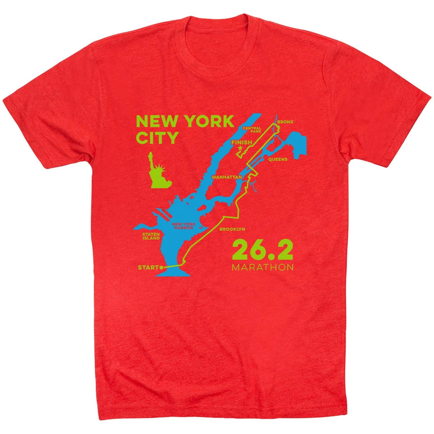 Running Short Sleeve T-Shirt - New York City Route Comfort Fit Sleek Fit Wear