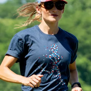 Running Short Sleeve T-Shirt - Patriotic Runner Girl Cozy Vibes