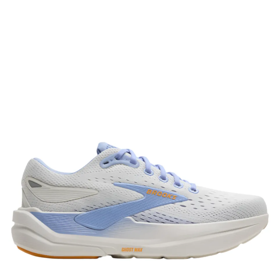 Sock Like Collar Brooks Women's Ghost Max 3 Running Shoes in Coconut/Blue Heron/Orange AW25