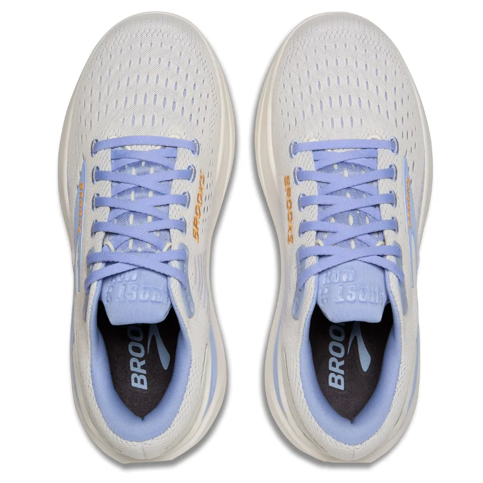 Brooks Women's Ghost Max 3 Running Shoes in Coconut/Blue Heron/Orange AW25 Enhanced Energy Rebound glow - in - the - dark run running gear