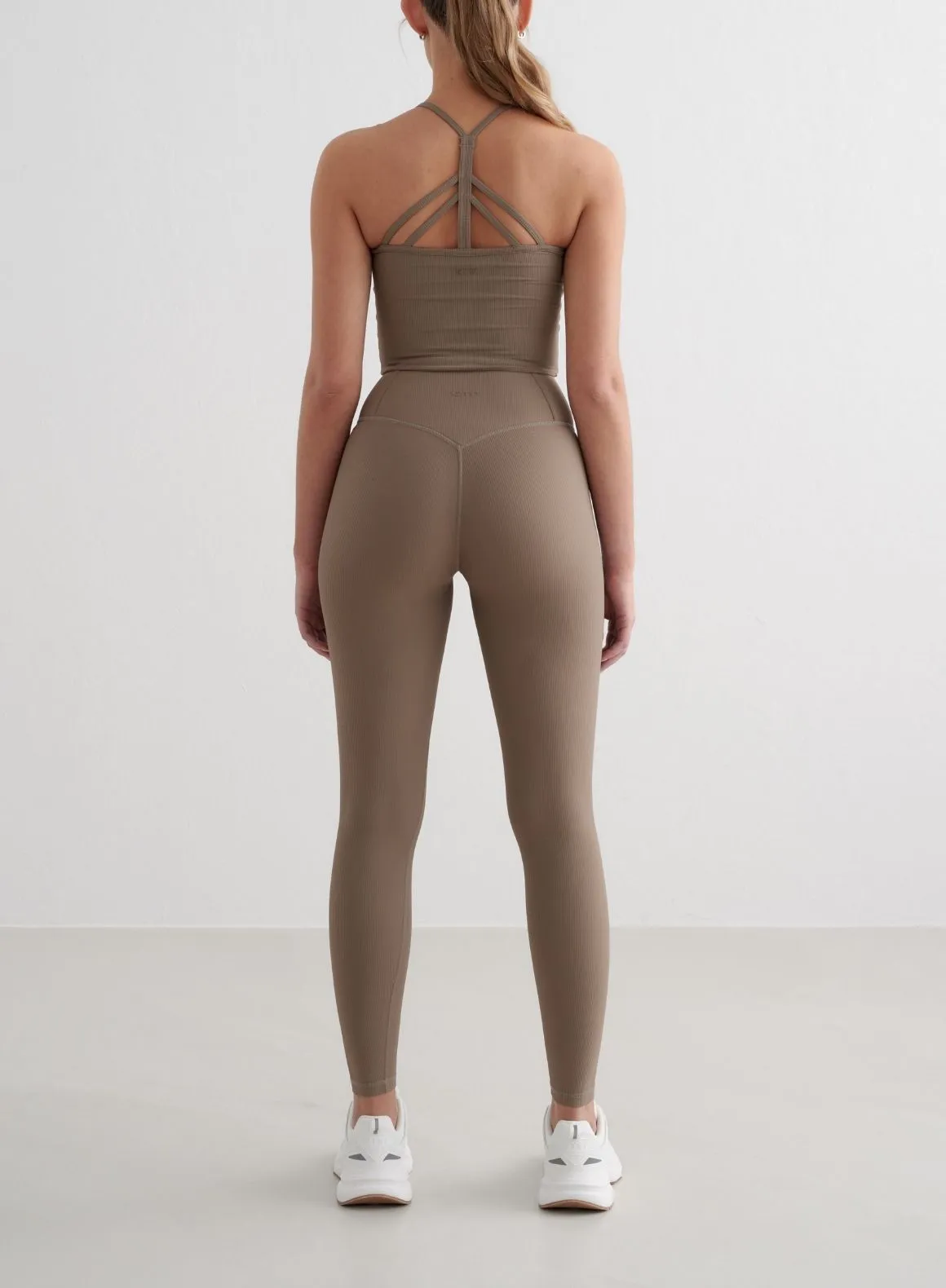 Nougat Ribbed Performance Bralette high safety level