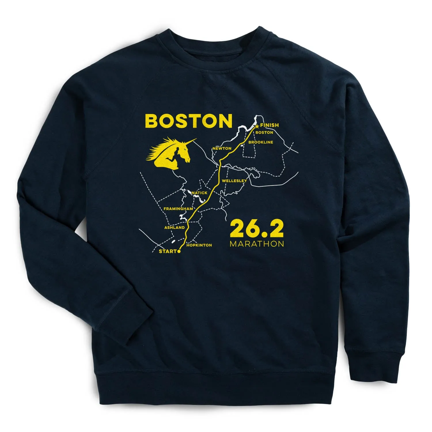 Running Raglan Crew Neck Pullover - Boston Route Stylish Jumper Euro Mood