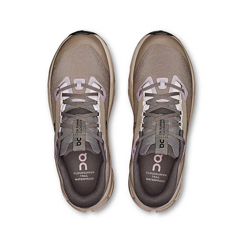 Women's Cloudsurfer Trail 2 Waterproof Running Shoe - Cinder/Desert - Regular (D) reinforced toe sneakers