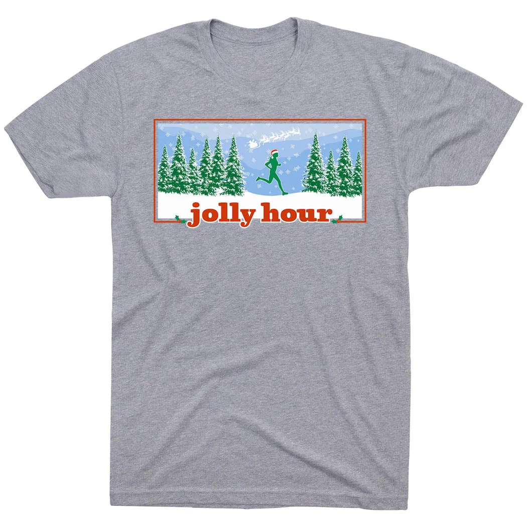 Running Short Sleeve T-Shirt - Jolly Hour Low Impact Processing Modern Casual