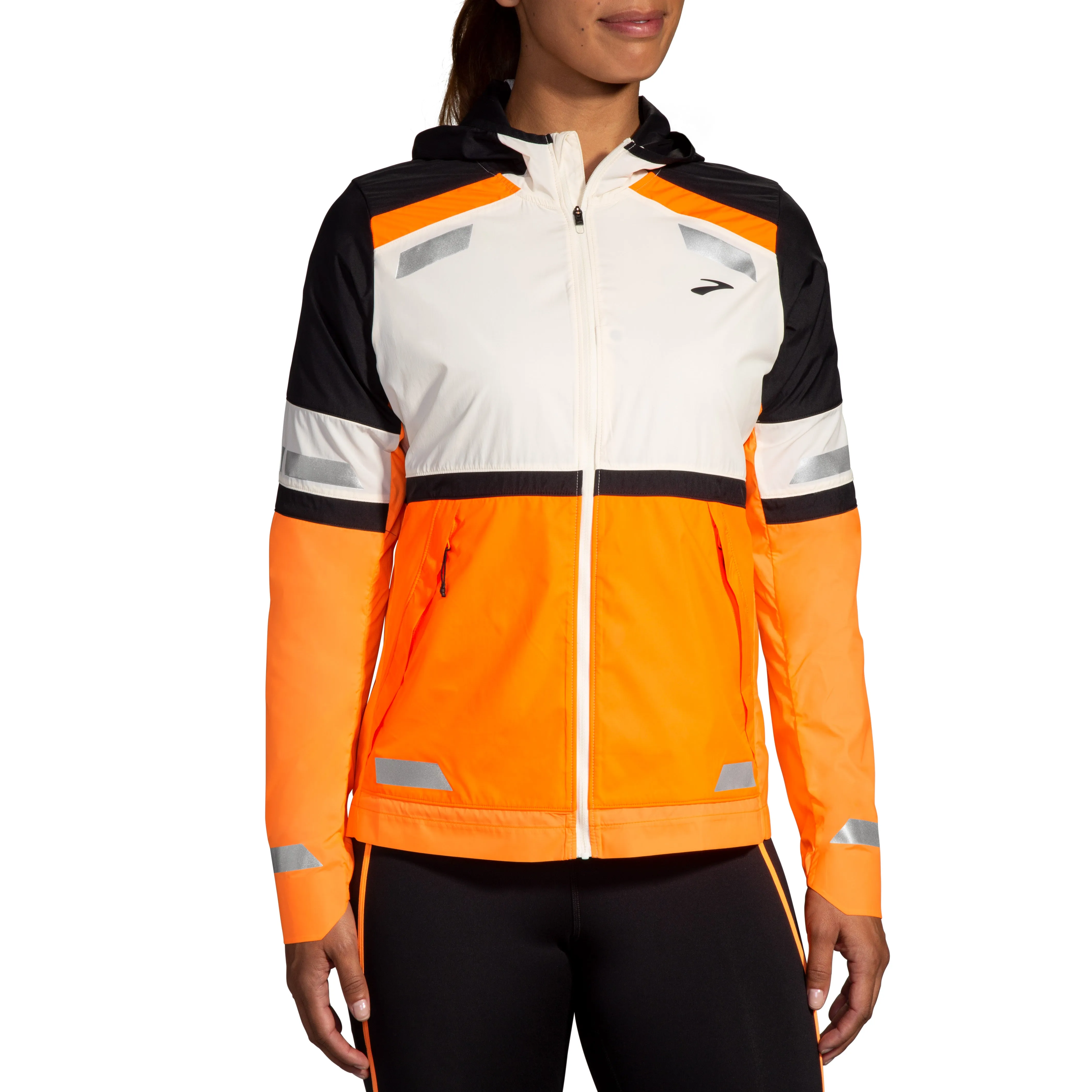 WOMEN'S RUN VISIBLE JACKET 2.0 - 167 ECRU/FLUORO petite size