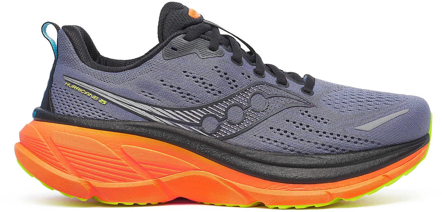Saucony Hurricane 25 Mens Running Shoes - Grey Abrasion Resistant Mesh Anti - odor